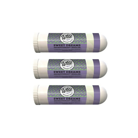 Wild Essentials 3 Pack of Sweet Dreams Aromatherapy Nasal Inhalers Made with 100% Natural Essential Oils to Help with Relaxation and Sleep
