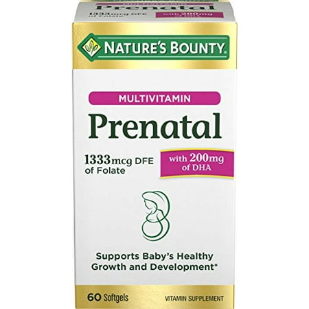 Nature S Bounty Prenatal Multivitamin with 200 Mg DHA Softgels  60 Count