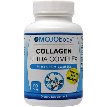 MOJObody Multi Collagen Capsules Ultra Complex (Types I  II  III  V & X) Complex Multi Collagen Protein Blend for Anti-Aging  Hair  Skin  Nails and Jo