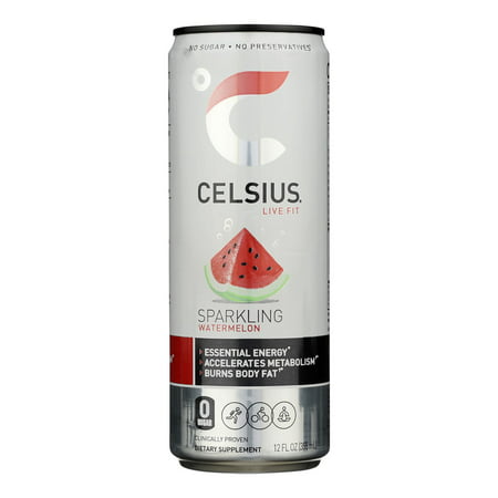 Celsius Live Fit Sparkling Watermelon Dietary Supplement - Case of 12 - 12 Fz