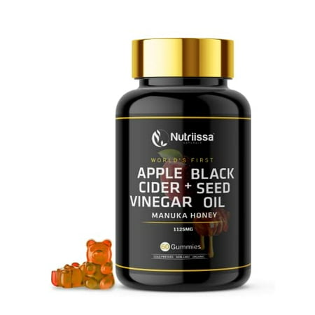 Nutriissa - Organic Apple Cider Vinegar Gummies W/ Black Seed Oil & Raw Manuka Honey â€“ Cold-Pressed Cumin Nigella Sativa â€“ 2%+ THYMOQUIN