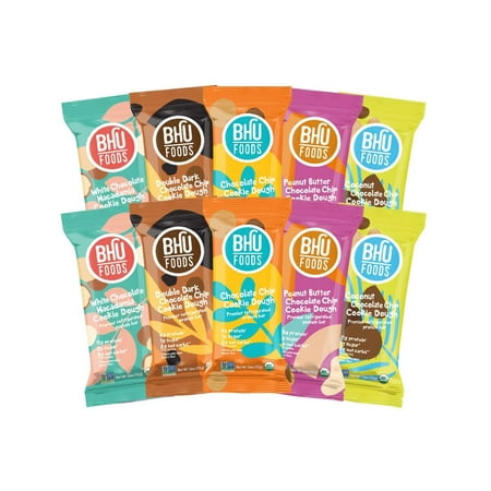 BHU Cookie Dough Keto Protein Bars - Ultra Creamy Refrigerated Keto Snacks  Variety of Cookie Dough Flavors (10 Bars)