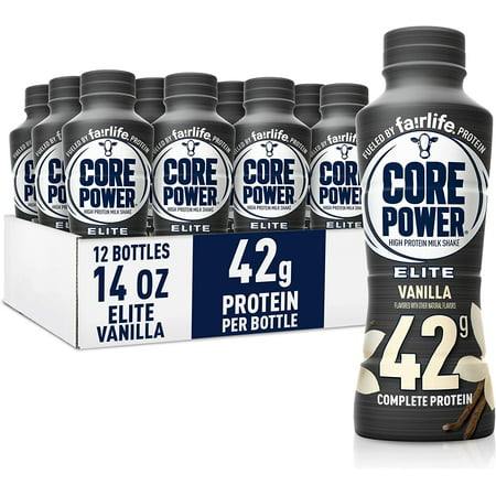 Fairlife Core Power Elite 42g High Protein Milk Shake  Ready to Drink for Workout Recovery  Vanilla  14 Fl Oz (Pack of 12)