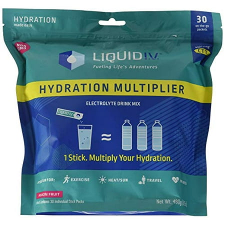 Liquid I.V.Hydration Multiplier Electrolyte Powder Easy Open Packets Supplement Drink Mix(Passion Fruit 30 Count)