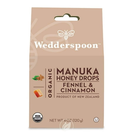 Wedderspoon Organic Manuka Honey Drops Fennel Cinnamon 4oz