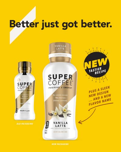 Super Coffee, Iced Keto Coffee (0g Added Sugar, 10g Protein, 70 Calories) [Vanilla Latte] 12 Fl Oz, 6 Pack | Iced Coffee, Protein Coffee, Coffee Drink thumbnail