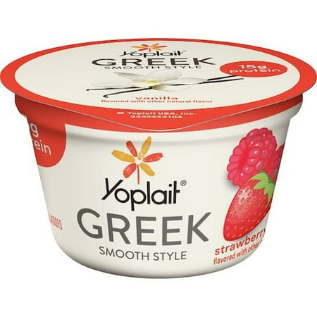Yoplait Fat Free Blended Strawberry Raspberry Greek Yogurt  5.3 Ounce -- 12 per Case