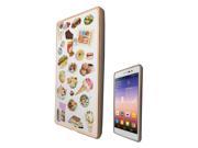 Huawei Ascend P7  Gel Silicone Case All Edges Protection Cover C0275 - Collage Food Ice Cream Cupcake Doughnut Mcaroon Waffle Peanut Butter