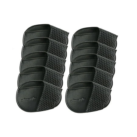 Golf Iron Head Covers Set  Protective PU  Lightweight Durable Headcover  Golf Head Covers for Athlete Travel Outdoor Sport Golf Training Gift Black La