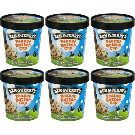 Ben & Jerry S Peanut Butter Cup Ice Cream  16 Oz. Pint  6-Pack (Frozen)
