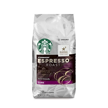 Starbucks Espresso Roast Dark Roast Ground Coffee  12-Ounce Bag (Pack of 14)