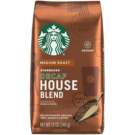 Starbucks Ground Coffee Decaf Medium Roast House Blend -- 12 Oz Pack of 4