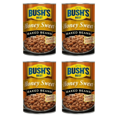 (4 Pack) Bush S Honey Sweet Baked Beans  Canned Beans  28 Oz Can