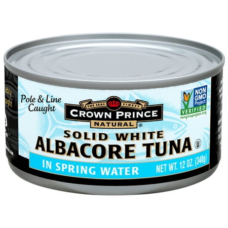 (6 Pack) Crown Prince Natural Solid White Albacore Tuna in Spring Water  12 Oz