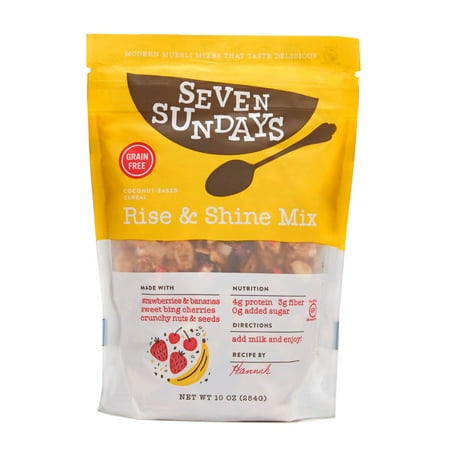 Seven Sundays Muesli  Granola  Rise & Shine Strawberry Banana Nut  10 Oz Pack of 6