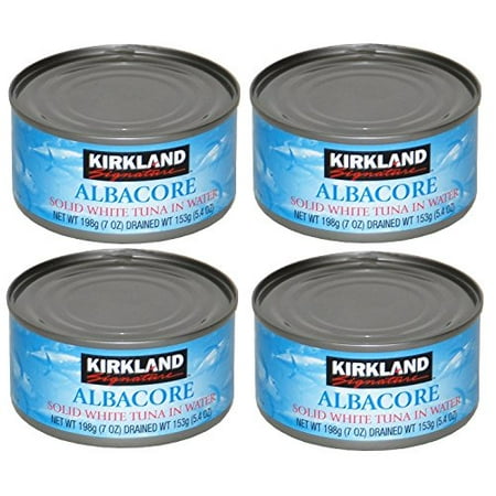 Kirkland Albacore Solid White Tuna in Water - Pack of 4 Cans (Each Can 190g / 7oz)