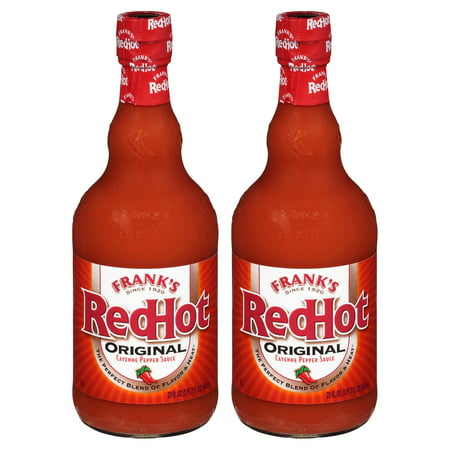 (2 Pack) Frank S RedHot Kosher Original Cayenne Pepper Hot Sauce  23 Fl Oz Bottle