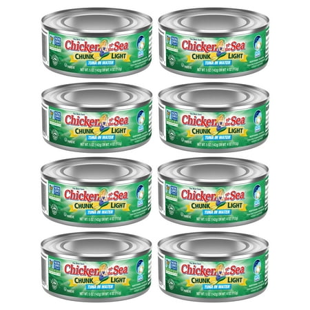 (8 Pack) Chicken of the Sea Chunk Light Tuna in Water  5 Oz