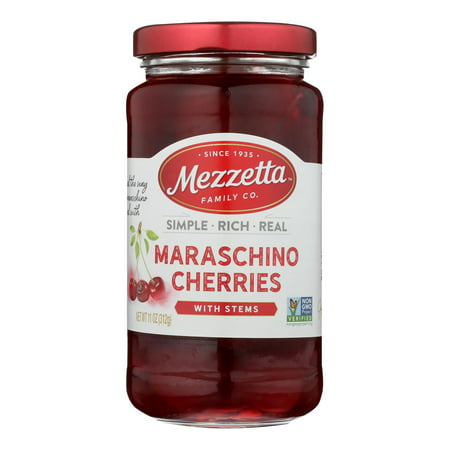 Mezzetta S Maraschino Cherries with Stems - Case of 6 - 11 OZ