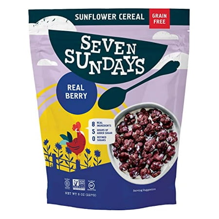 Seven Sundays Grain Free Cereal - Real Berry - 8 Oz Bag - Gluten and Grain Free  Paleo  Keto Friendly  No Refined Sugar  Vegan  Non-GMO