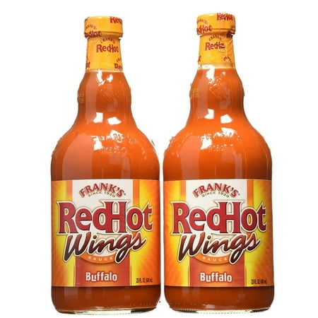Frank S RedHot Hot Buffalo Wings Hot Sauce  Bottle of 2 for 23 Fl Oz Each Perfect as Dip Sauce