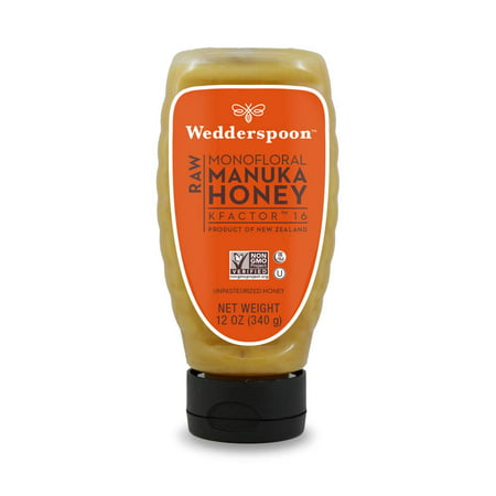 Wedderspoon Raw Manuka Honey  Unpasteurized  Genuine New Zealand Honey  Multi-Functional  Non-GMO Superfood  Convenient Squeeze Bottle  KFactor 16  12