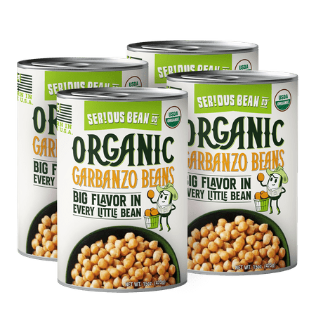 SERIOUS BEAN CO Organic Garbanzo Beans  15 Oz  4 Cans