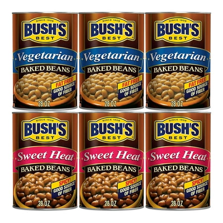 Bush S Best Baked Beans Variety Pack 28 Oz  3 Vegetarian  3 Sweet Heat  1 CT