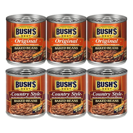 Bush S Best Baked Beans Variety Pack  3 Original Baked Beans  3 Country Style  1 CT