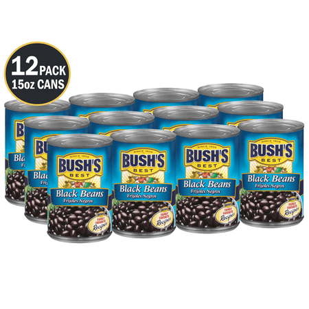 (12 Cans) Bush S Black Beans  Canned Beans  15 Oz