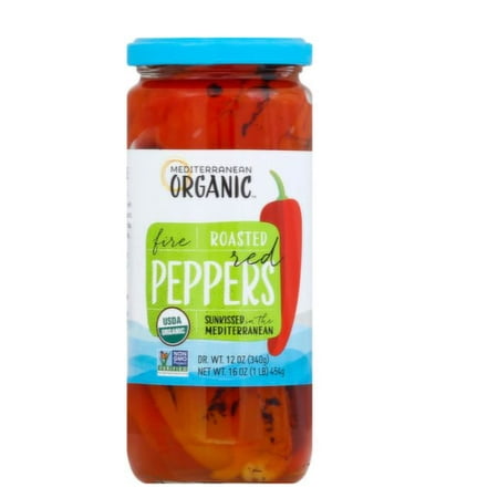 Mediterranean Organic Peppers  Red  Fire Roasted  16 Ounce - Pack of 2