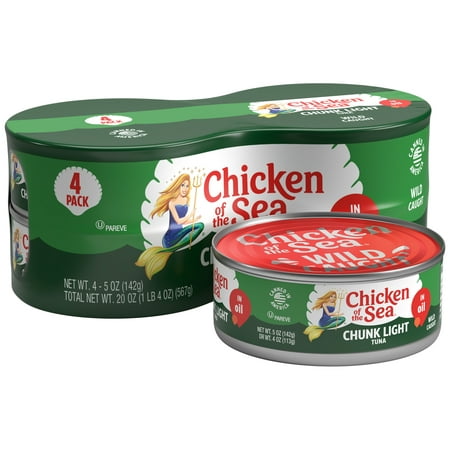 Chicken of the Sea Chunk Light Tuna in Oil 4 - 5 Oz Cans