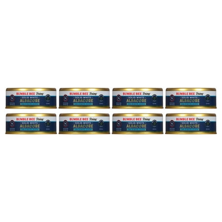 (8 Pack) Bumble Bee Prime Fillet Low Sodium Solid White Albacore Tuna in Water  Wild Caught  Gluten Free  32g Protein per Serving  Shelf Stable Can  5