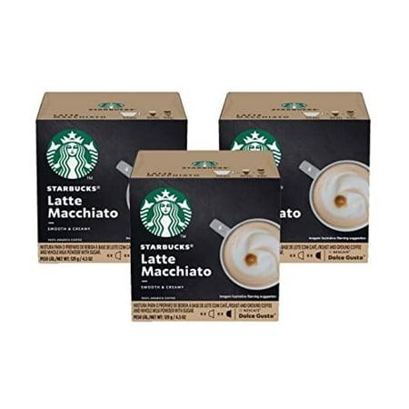 Dolce Gusto Starbucks Coffee  Latte Macchiato  Packaging May Vary 12 Count  Pack of 3
