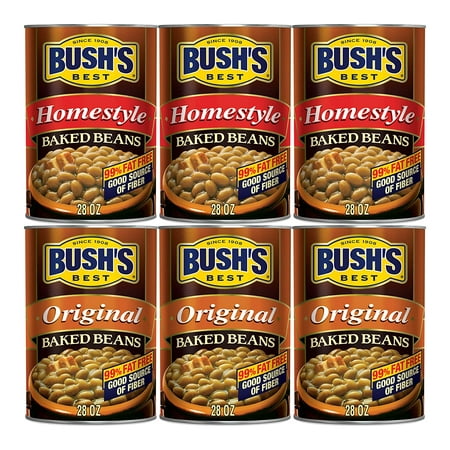 Bush S Best Baked Beans 28 Oz Variety Pack  3 Homestyle  3 Original  1 CT