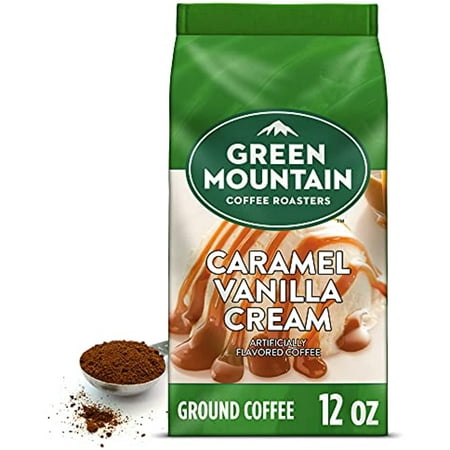 Green Mountain Coffee Roasters Caramel Vanilla Cream  Ground Coffee  Flavored Light Roast  Bagged 12 Oz