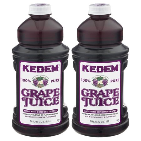 (2 Pack) Kedem 100% Juice  Grape  64 Fl Oz  1 Count