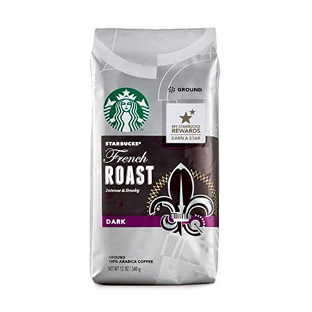 Starbucks French Roast Dark Roast Ground Coffee  12-Ounce Bag (Pack of 2)