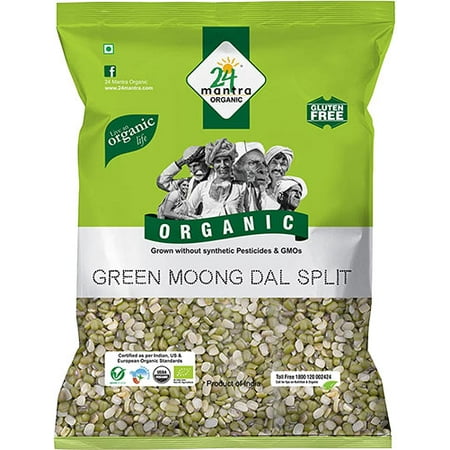 24 Mantra Organic Moong Split (Split Mung Beans) - 4 Lbs