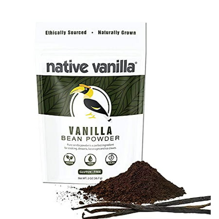 Native Vanilla Powder â€“ Premium Gourmet 100% Pure Ground Vanilla Bean Powder â€“ for Chefs and Homemade Baking  Ice Cream  Coffee (0.5 Oun