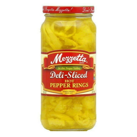 Mezzetta Sliced Hot Banana Wax Pepper  16 OZ (Pack of 6)