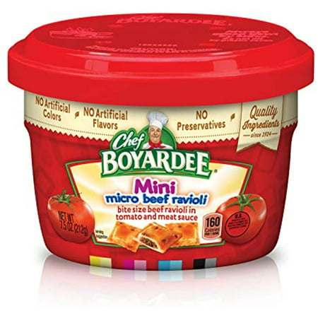 Chef Boyardee Mini Micro Beef Ravioli & Meatballs  7.5 Ounce (Pack of 12)