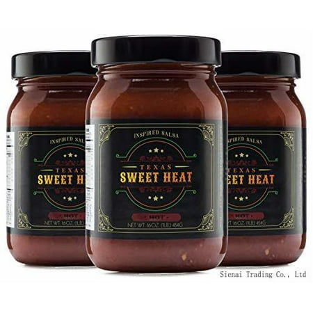 Gourmet Salsa | 3-pack of Hot-16 Oz. Jars | Gluten Free  Fresh  All-natural Ingredients | Made with Sweet and Hot Peppers and Superior Spices