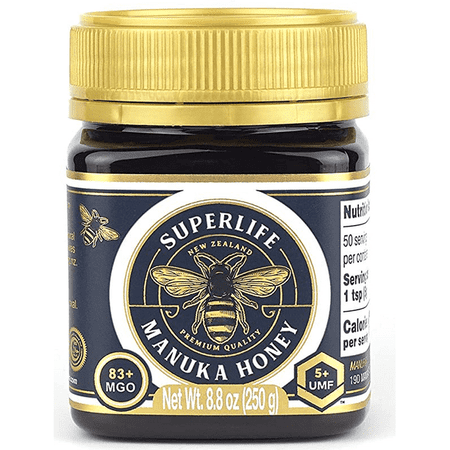 Superlife Manuka Honey MGO 83+ (UMF 5+) 8.82 Oz  Raw Honey  Pure & Unpasteurised Monofloral New Zealand Honey