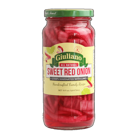 Giuliano All Natural Sweet Red Onion Strips  16 Oz Pack of 6