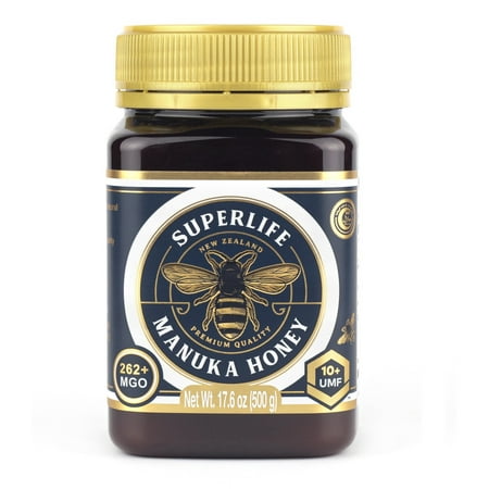 Superlife Manuka Honey MGO 263+ (UMF 10+) 17.64 Oz  Raw Honey  Pure & Unpasteurised Monofloral New Zealand Honey