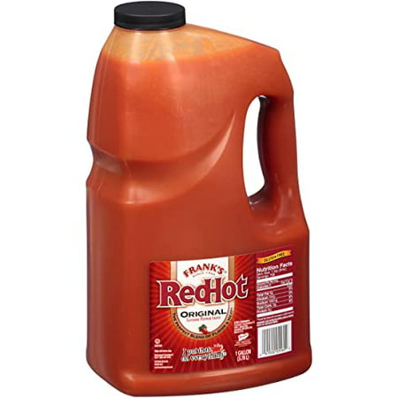 Frank S RedHot Original Cayenne Pepper Hot Sauce  1 Gal - One Gallon Bulk Container of Cayenne Pepper Hot Sauce to Add Flavorful Heat to Entrees  Side