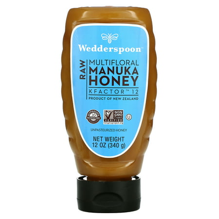 Wedderspoon  Raw  Multifloral Manuka Honey  KFactor 12  12 Oz (340 G)