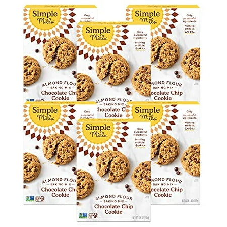 Simple Mills Almond Flour Baking Mix  Chocolate Chip Cookie Dough Mix - Gluten Free  Plant Based  9.4 Ounce (Pack of 6)