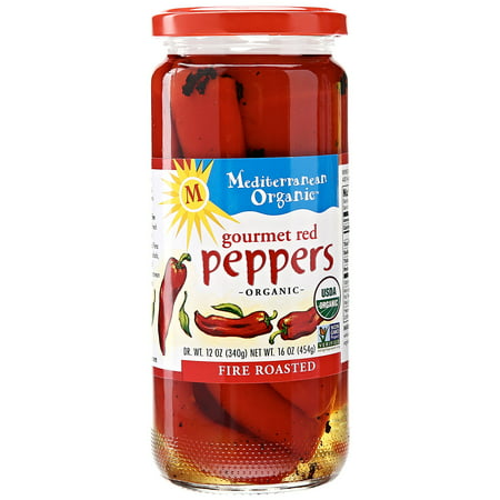Mediterranean Organic Roasted Red Peppers  16 Oz
